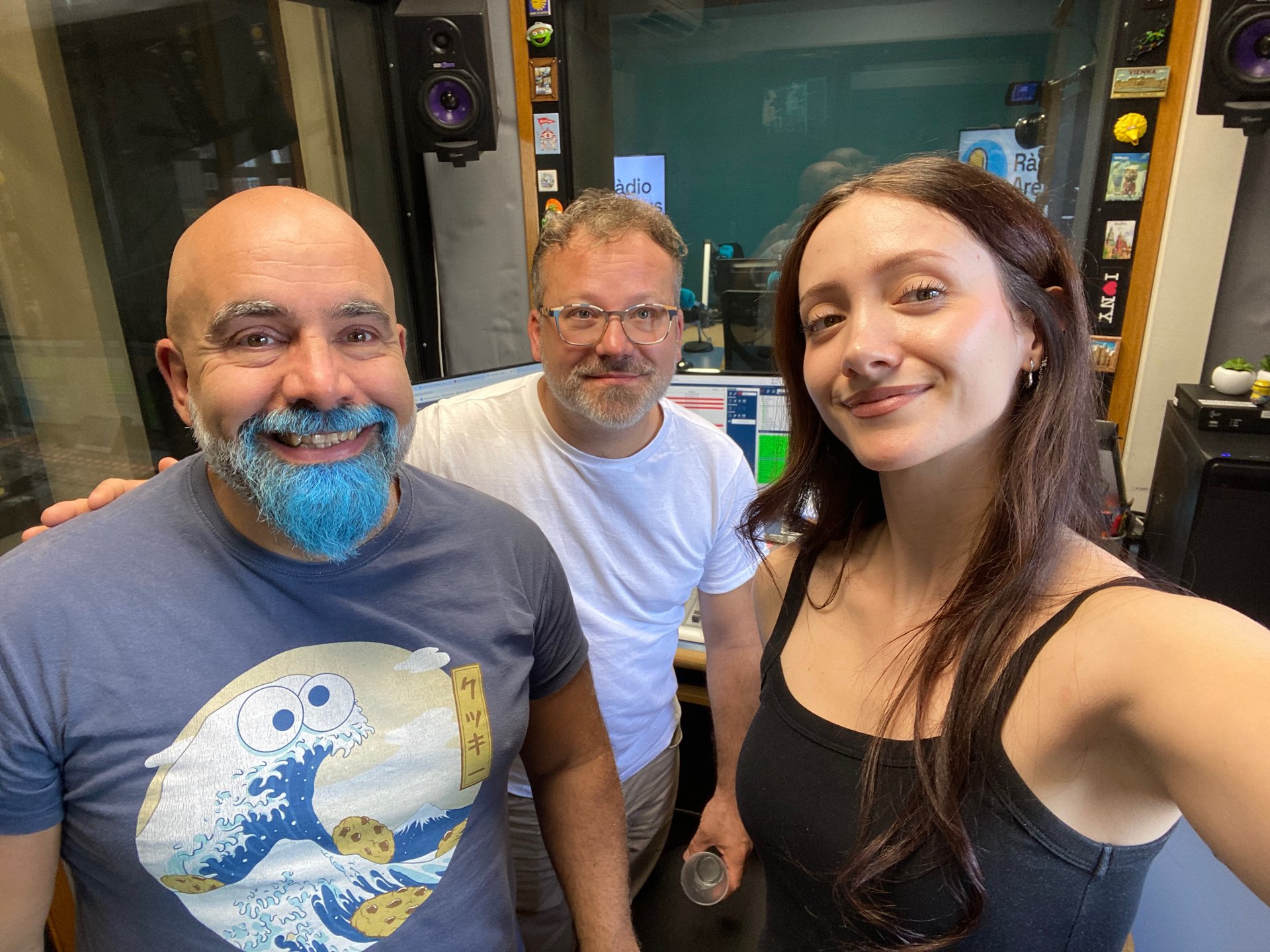 David Herrero, Jordi Anglada i Marina Cabrera a l'estudi 1 de Ràdio Arenys